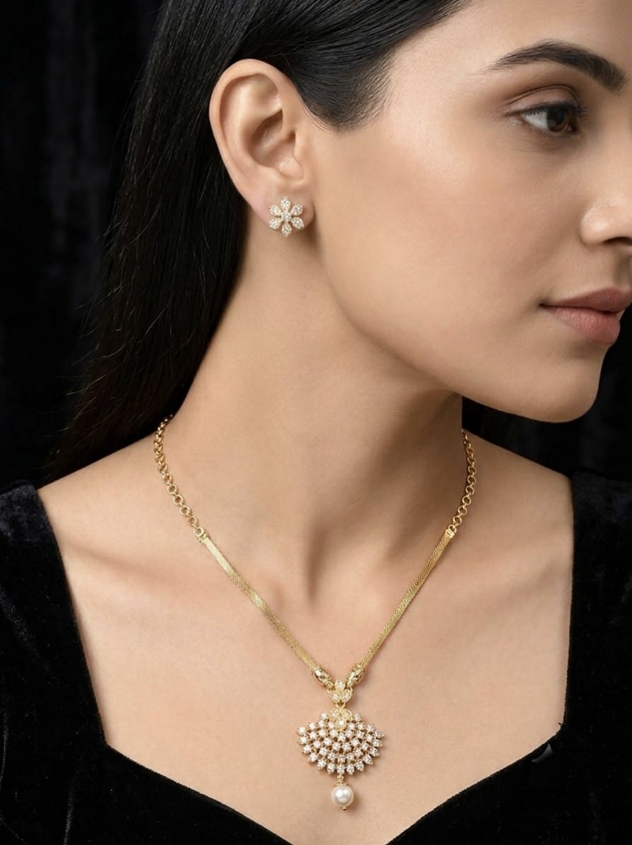 Chain With Pendant and Earrings