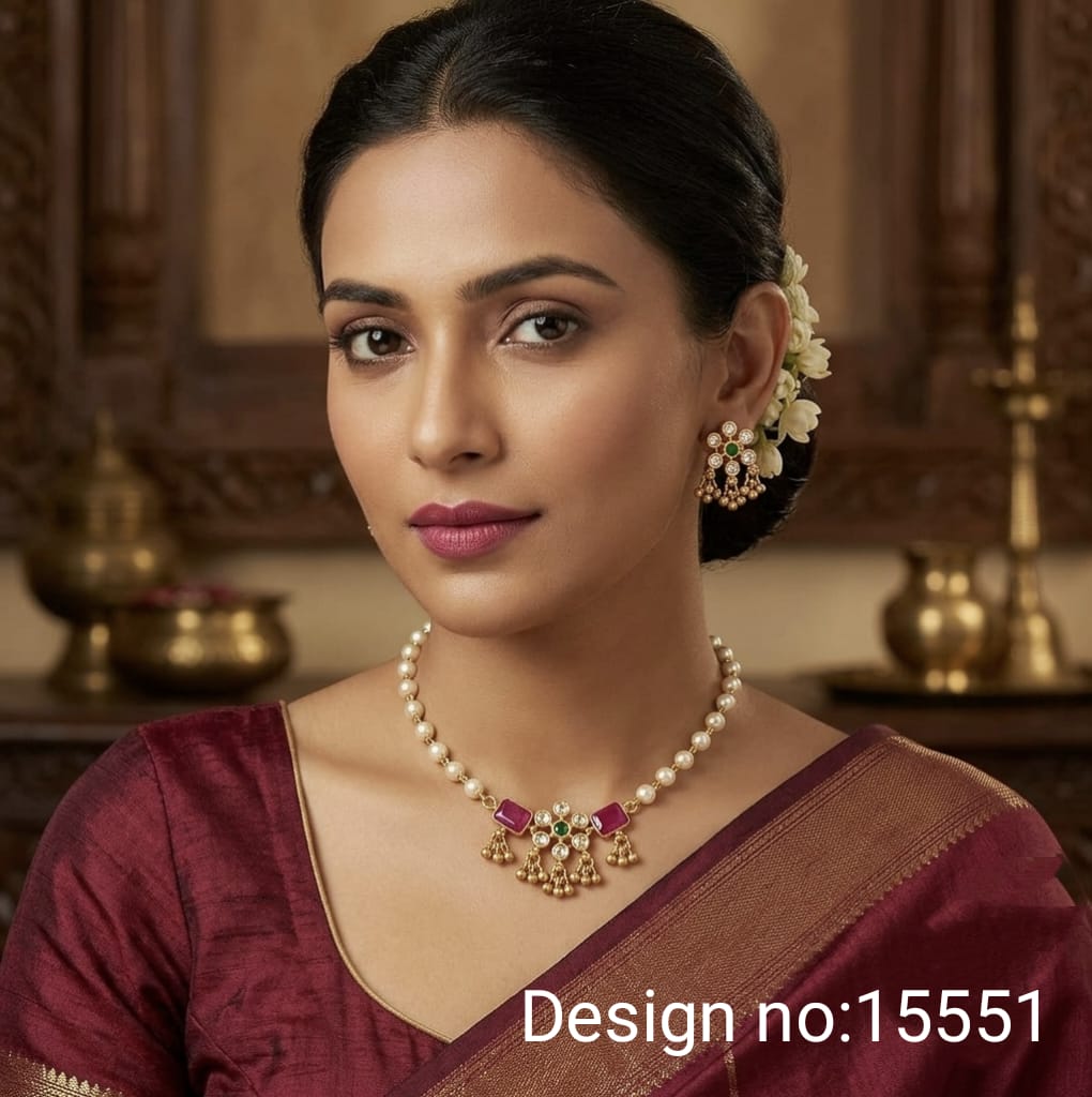 Pearl Necklace with Earrings