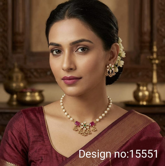 Pearl Necklace with Earrings