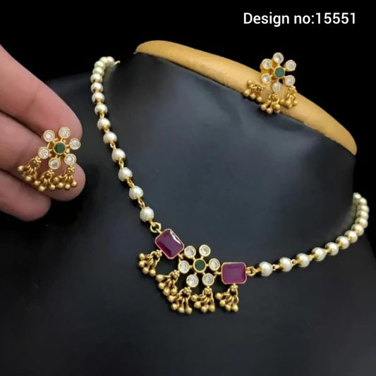 Pearl Necklace with Earrings